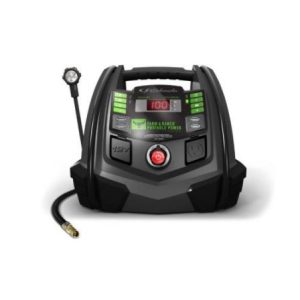 Schumacher Battery Portable Jump Starter, Use to Start 4 to 8 Cylinder Cars, 1200 Peak Amp, With 100 PSI Air Compressor, With LED Flex Light – FR01337