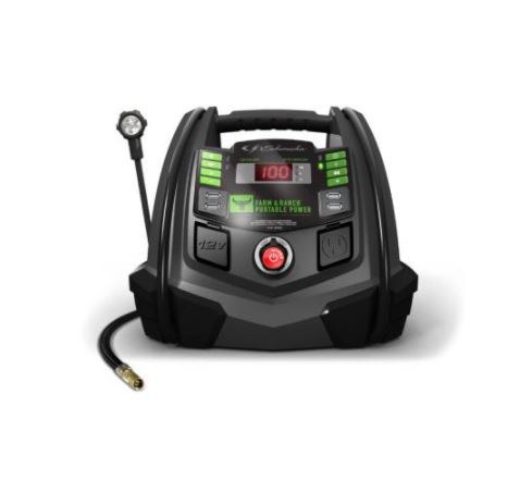 Schumacher Battery Portable Jump Starter, Use to Start 4 to 8 Cylinder Cars, 1200 Peak Amp, With 100 PSI Air Compressor, With LED Flex Light – FR01337