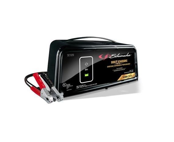 Schumacher Battery Charger, BUILT4CHARGING, For 6 or 12 Volt Batteries, 120 Volt Power Supply, 6/2 Amp Charging/ Maintainer Current – SC1320