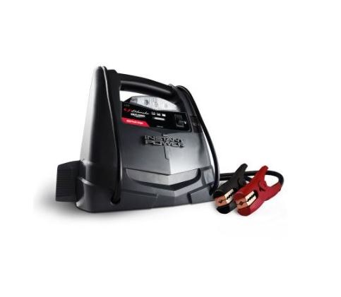 Schumacher Battery Portable Jump Starter, Use to Start 6 Cylinder Cars, 600 Peak Amp, With 12 Volt DC Outlet, Without Compressor – SJ1329