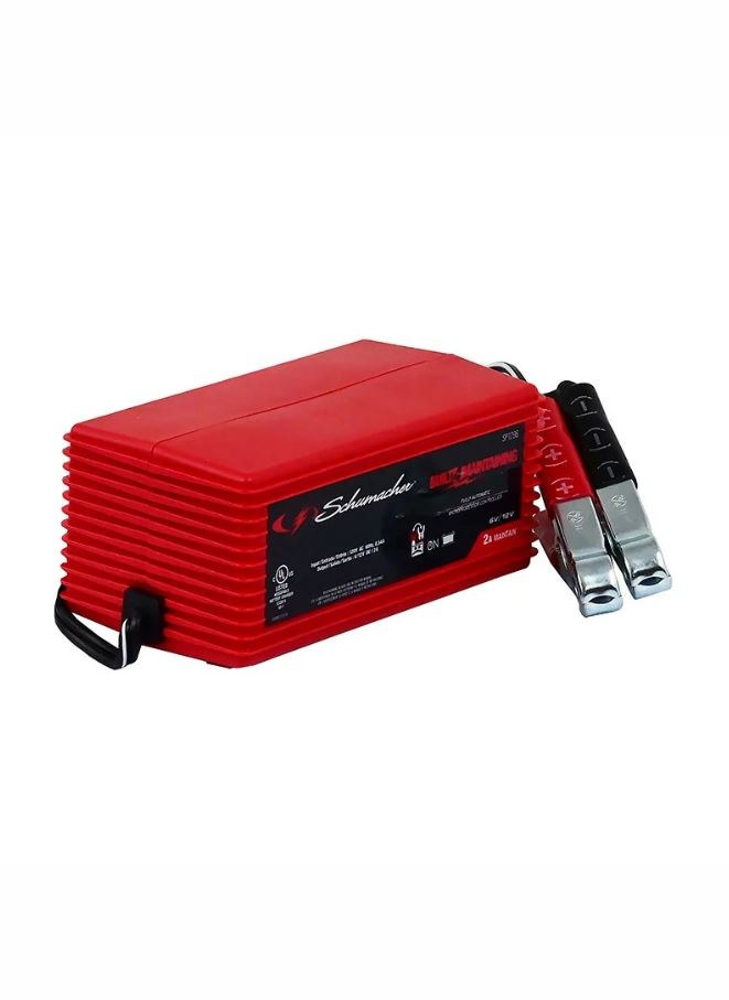 Schumacher Battery Charger, BUILT4CHARGING, For 6 or 12 Volt Batteries, 120 Volt Power Supply, 2 Amp Charging Current – SP1296