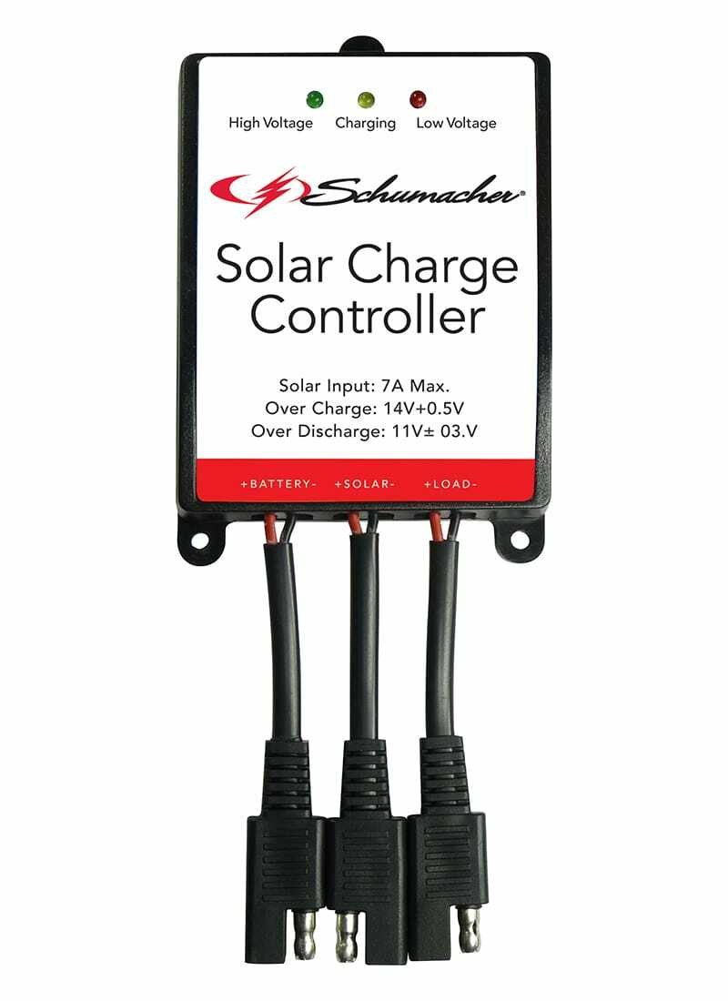 Schumacher Battery Charger Controller, Use with 12 Volt Lead Acid Batteries and Solar Panels, 100 Watt, 7 Amp – SPC-7A