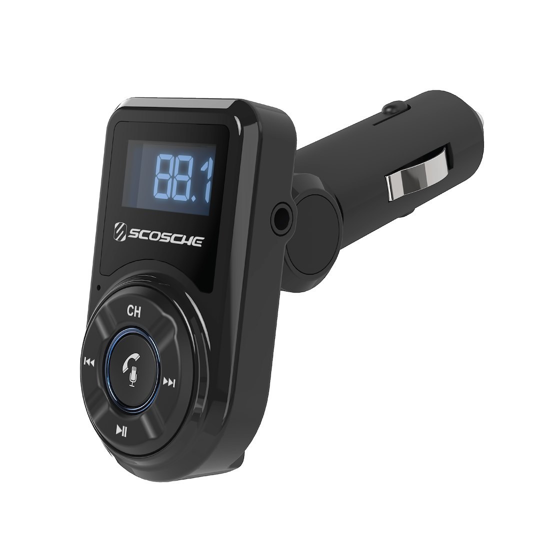 Scoshe Ind. Audio Transmitter, Btfreq ™, With Built-IN FM Transmitter/ Illuminated USB Port – BTFM3