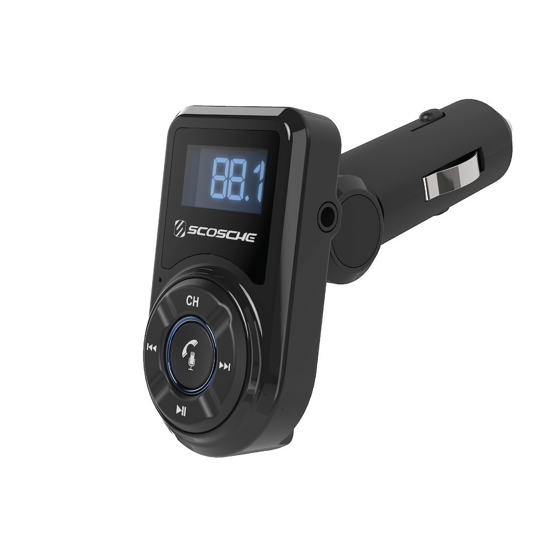 Scoshe Ind. Audio Transmitter, Btfreq ™, With Built-IN FM Transmitter/ Illuminated USB Port – BTFM3