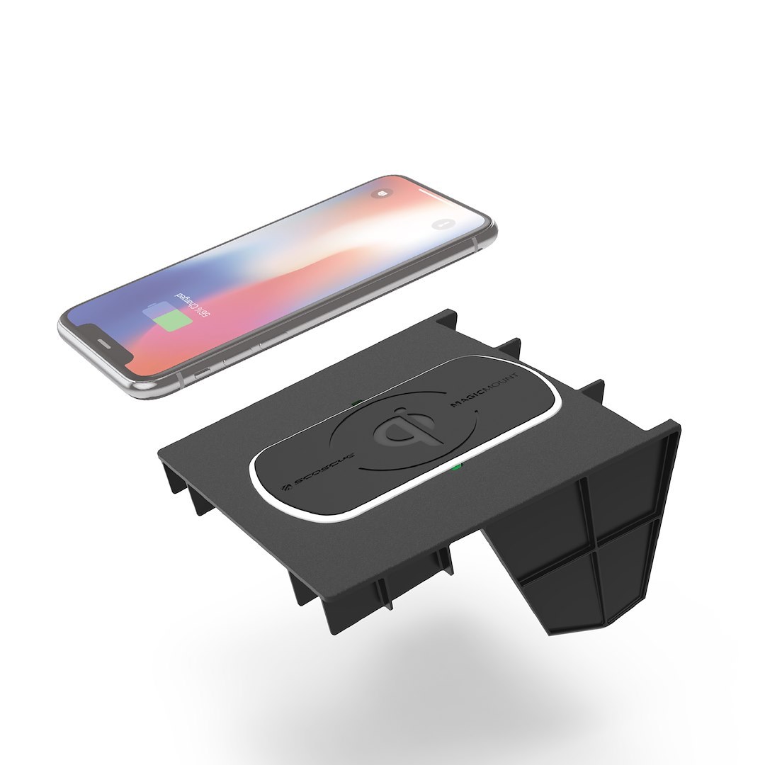Scoshe Ind. Wireless Cellular Phone Charger, Magicmount ™, Qi Charging Pad, Up to 10 Watt Output, Rectangular, Without Indicator Light – CRQ02