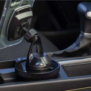 Scoshe Ind. Cell Phone Mount Adapter, For Use with Ipod/ Iphone/ Smartphone Suction Cup Mount, Rotating, Cup Holder Mount, Black – CUPBASE-SP1