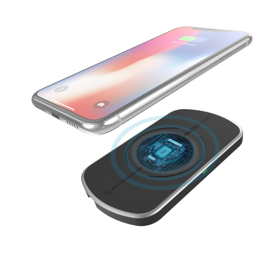 Scoshe Ind. Wireless Cellular Phone Charger, Magicmount ™, Qi Charging Pad, Up to 10 Watt Output, Rectangular, Without Indicator Light – FDQ01