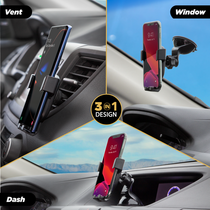 Scoshe Ind. Cell Phone Mount, Gravitydrop, Fits Iphones/ Smartphones, 3-IN-1 Mount, 3-1/2 Inch Adjustable Arms with 360 Degree Rotating – GHVWD
