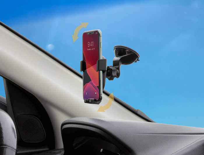 Scoshe Ind. Cell Phone Mount, Gravitydrop, Fits Iphones/ Smartphones, 3-IN-1 Mount, 3-1/2 Inch Adjustable Arms with 360 Degree Rotating – GHVWD