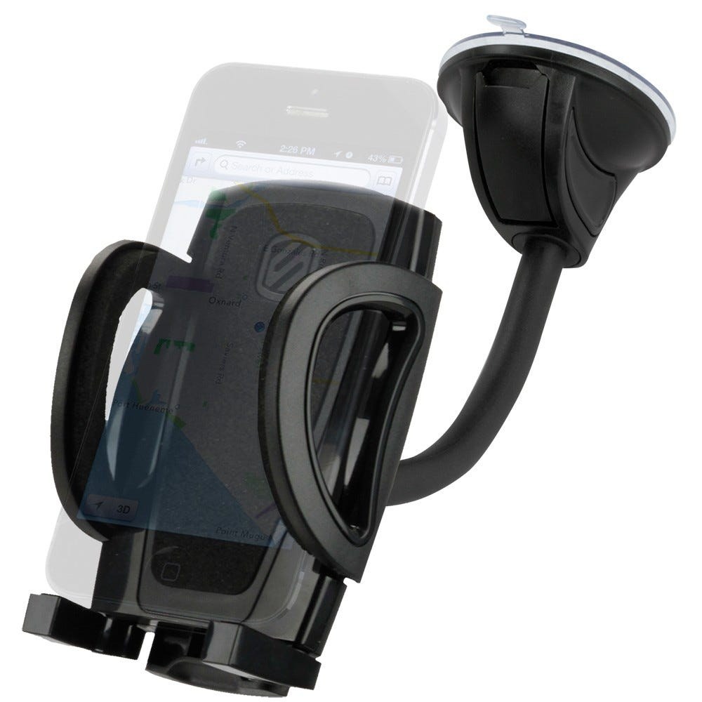 Scoshe Ind. Cell Phone Mount, Stuckup ™, Fits Up to 4 Inch Width Iphone/ Smartphone/ Tablet/ GPS, Adjustable Arms with 360 Degree Rotating – IHW10