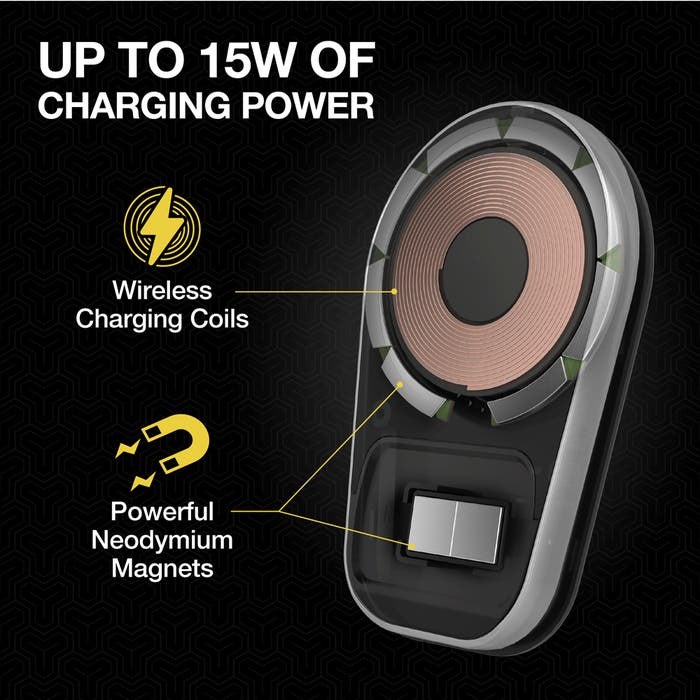 Scoshe Ind. Wireless Cellular Phone Charger, Magicmount ™, Magsafe Charging Stand, Up to 15 Watt Output, USB-C Power Input, Round – 0267MPQ5WD-XTSP