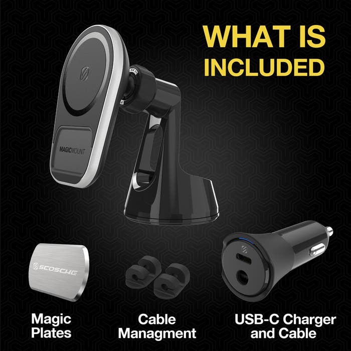 Scoshe Ind. Wireless Cellular Phone Charger, Magicmount ™, Magsafe Charging Stand, Up to 15 Watt Output, USB-C Power Input, Round – 0267MPQ5WD-XTSP