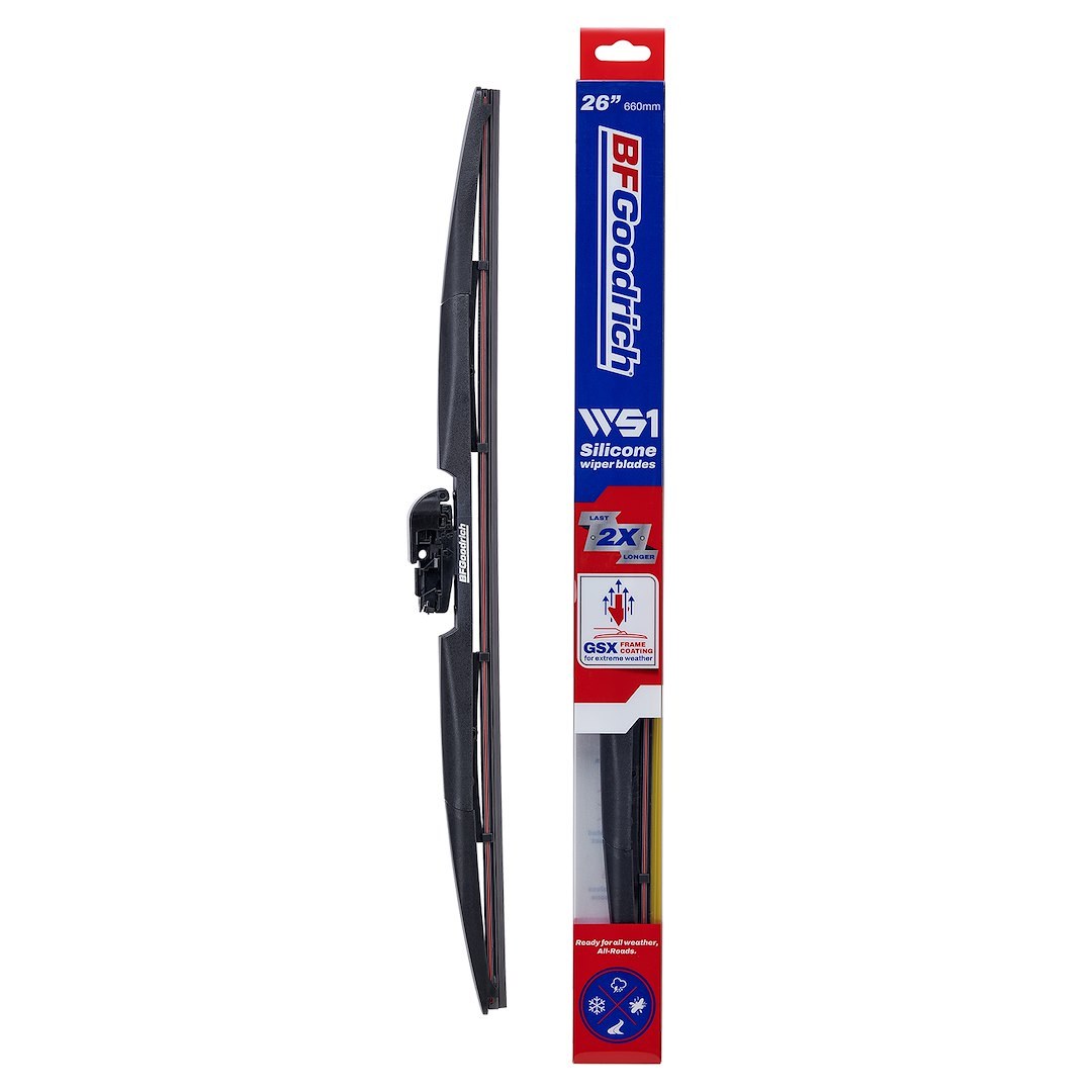 Scrubblade Windshield Wiper Blade, WS1, 26 Inch Length, Single Blade, Without Spoiler, Black, Standard, Graphene Coated Silicone Blade – BFG2600