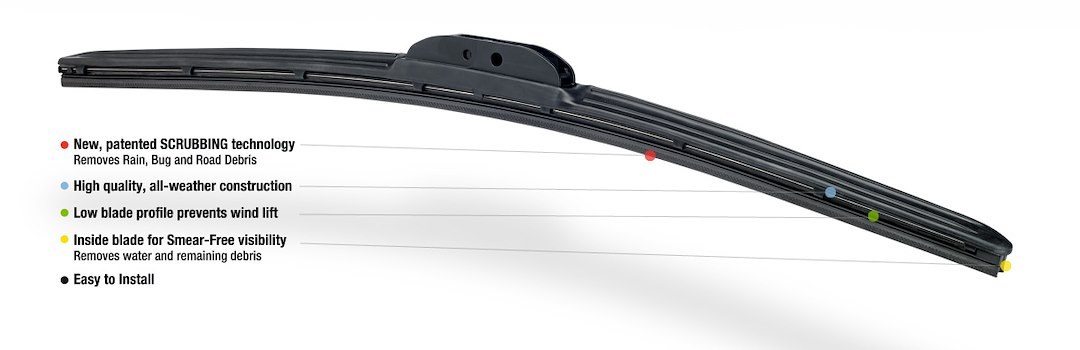 Scrubblade Windshield Wiper Blade, Platinum, 22 Inch Length, Single Blade, Black, Winter, Rubber Covered Frame, Graphite Coated Blades – HS2200