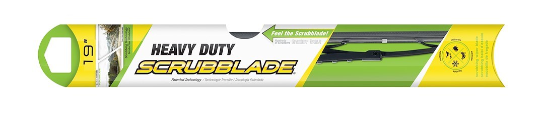 Scrubblade Windshield Wiper Blade, Heavy Duty, 19 Inch Length, Single Blade, Black, Standard, Steel Frame, Graphite Coated Blades – SB1900