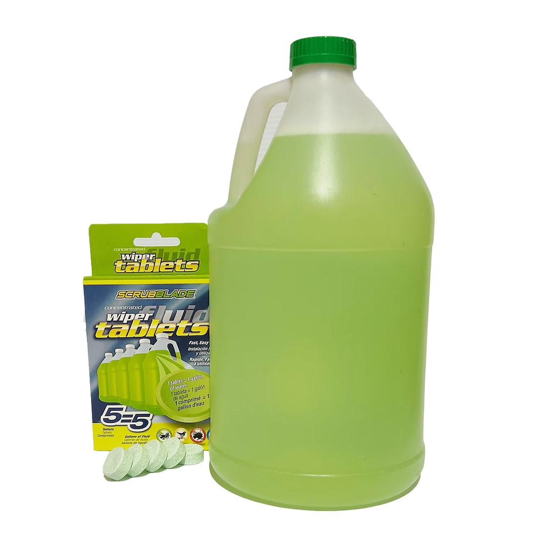 Scrubblade Windshield Washer Fluid, Remove Bugs/ Road Film/ Dirt and Grime, Effective to 28 Degree Fahrenheit, Green, 5 Tablets – SBT005