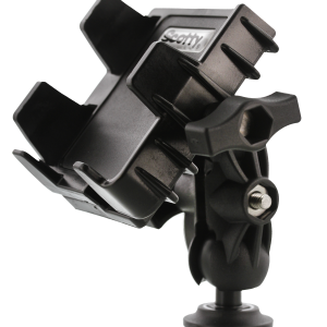 Scotty Inc. Cell Phone Mount, Fits 2-3/4 to 3-3/4 Inch Width Cell Phone, Dual Ball Joint, 7/8 to 1-1/4 Post/ Track/ Rail Mount, Black – 0139
