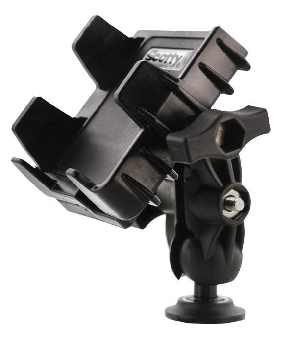 Scotty Inc. Cell Phone Mount, Fits 2-3/4 to 3-3/4 Inch Width Cell Phone, Dual Ball Joint, 7/8 to 1-1/4 Post/ Track/ Rail Mount, Black – 0139