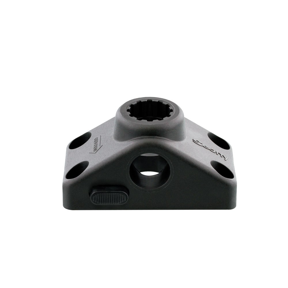 Scotty Inc. Fishing Rod Holder Base Adapter, For Use with Post Mount Rod Holders, Locking Side Deck Mount – 0241L-BK