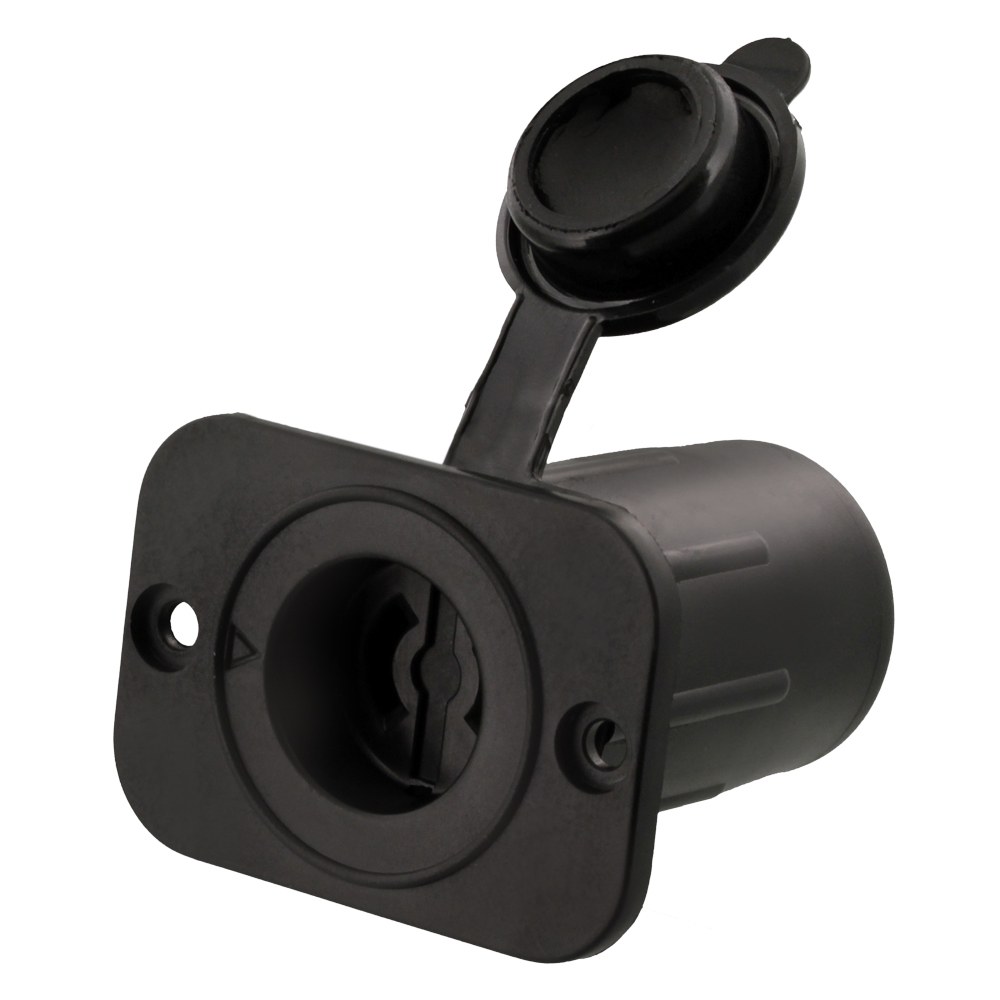 Scotty Inc. Downrigger Power Port, Marinco®, Black, Weather Resistant, With Watertight Sealing Cap – 2126