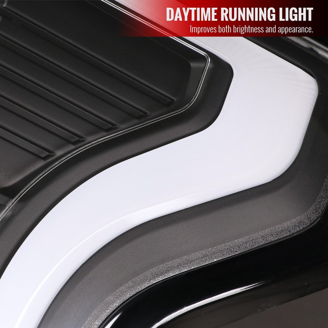 Spec-D Tunin Tail Light Assembly, LED, Clear Lens, Matte Black Housing, Red/ White Bulb, Set of 2 – LT-F15018JMLED-TM