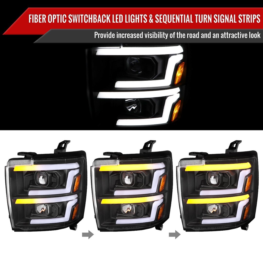 Spec-D Tunin Headlight Assembly – 2LHP-SIV1525JM-SQ-TM
