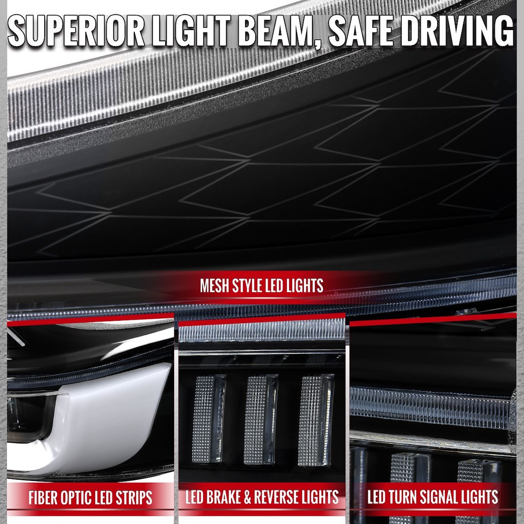Spec-D Tunin Tail Light Assembly, Clear Lens, Black ABS Plastic Housing, LED Bulb – LT-SNA11JMLED-SQ-RS