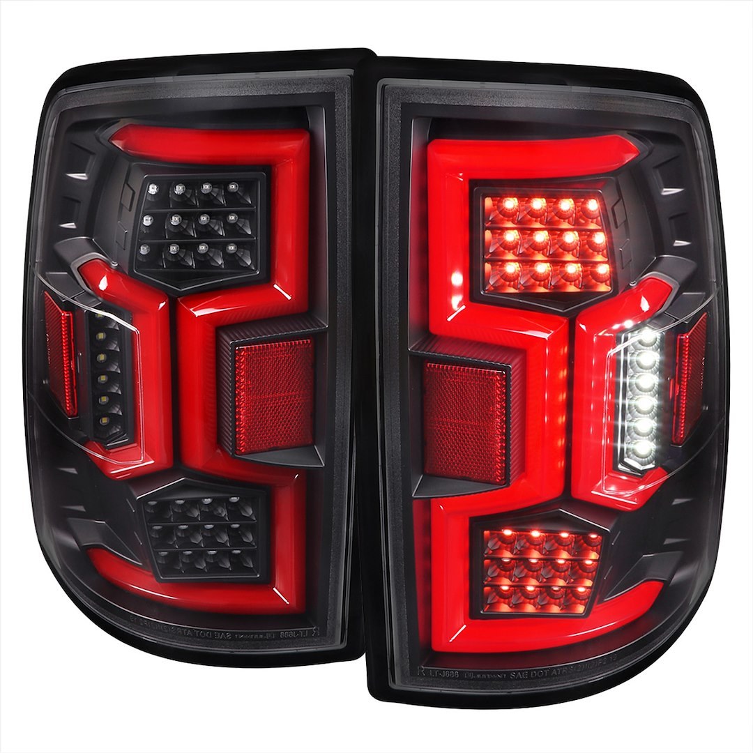Spec-D Tunin Tail Light Assembly, LED, Clear Lens with Red Reflector, Black Housing – LT-RAM1925JRLD-SQ-TM