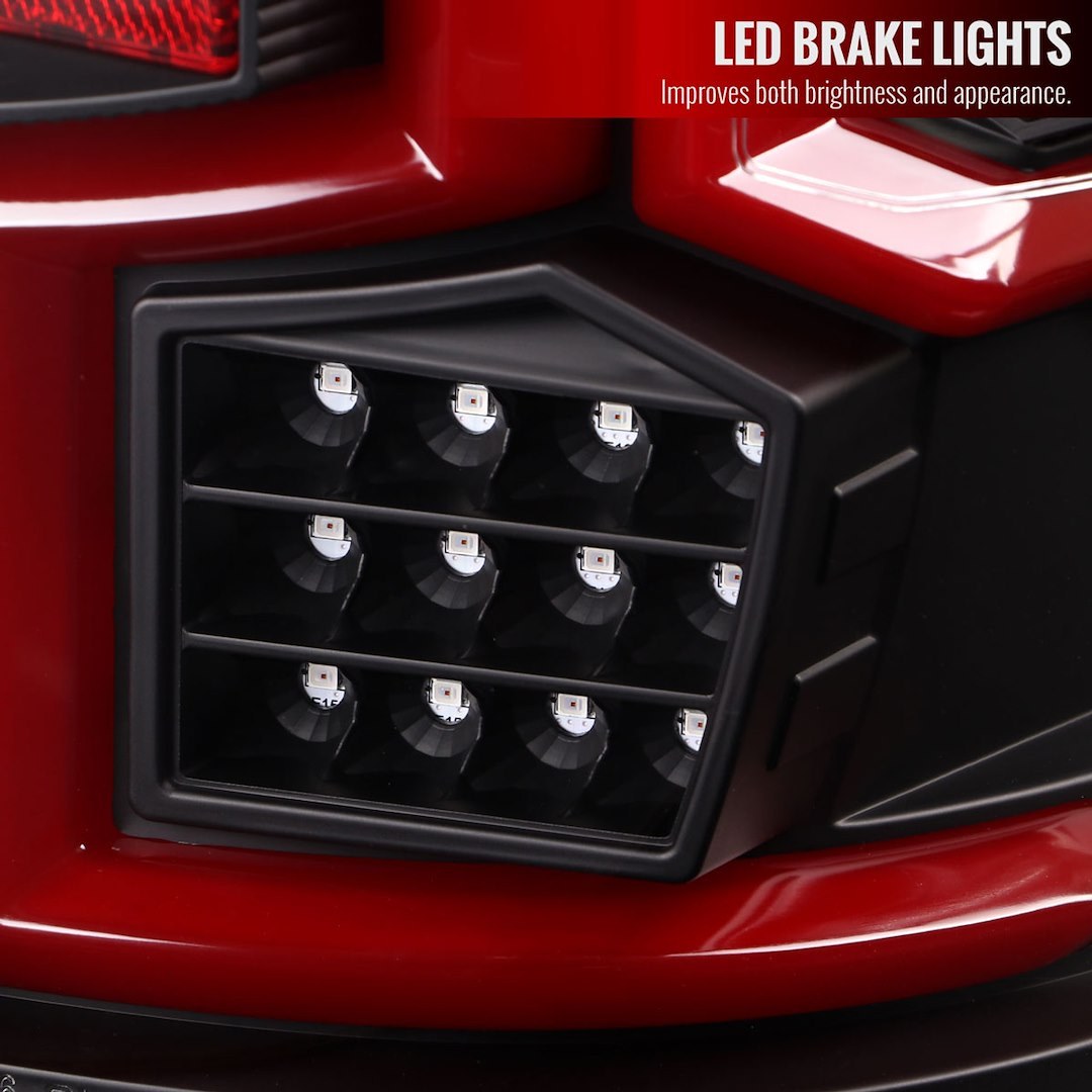 Spec-D Tunin Tail Light Assembly, LED, Clear Lens with Red Reflector, Black Housing – LT-RAM1925JRLD-SQ-TM