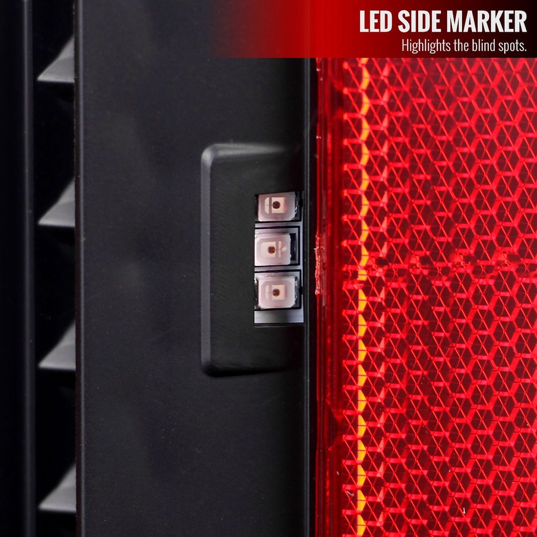 Spec-D Tunin Tail Light Assembly, LED, Clear Lens with Red Reflector, Black Housing – LT-RAM1925JRLD-SQ-TM