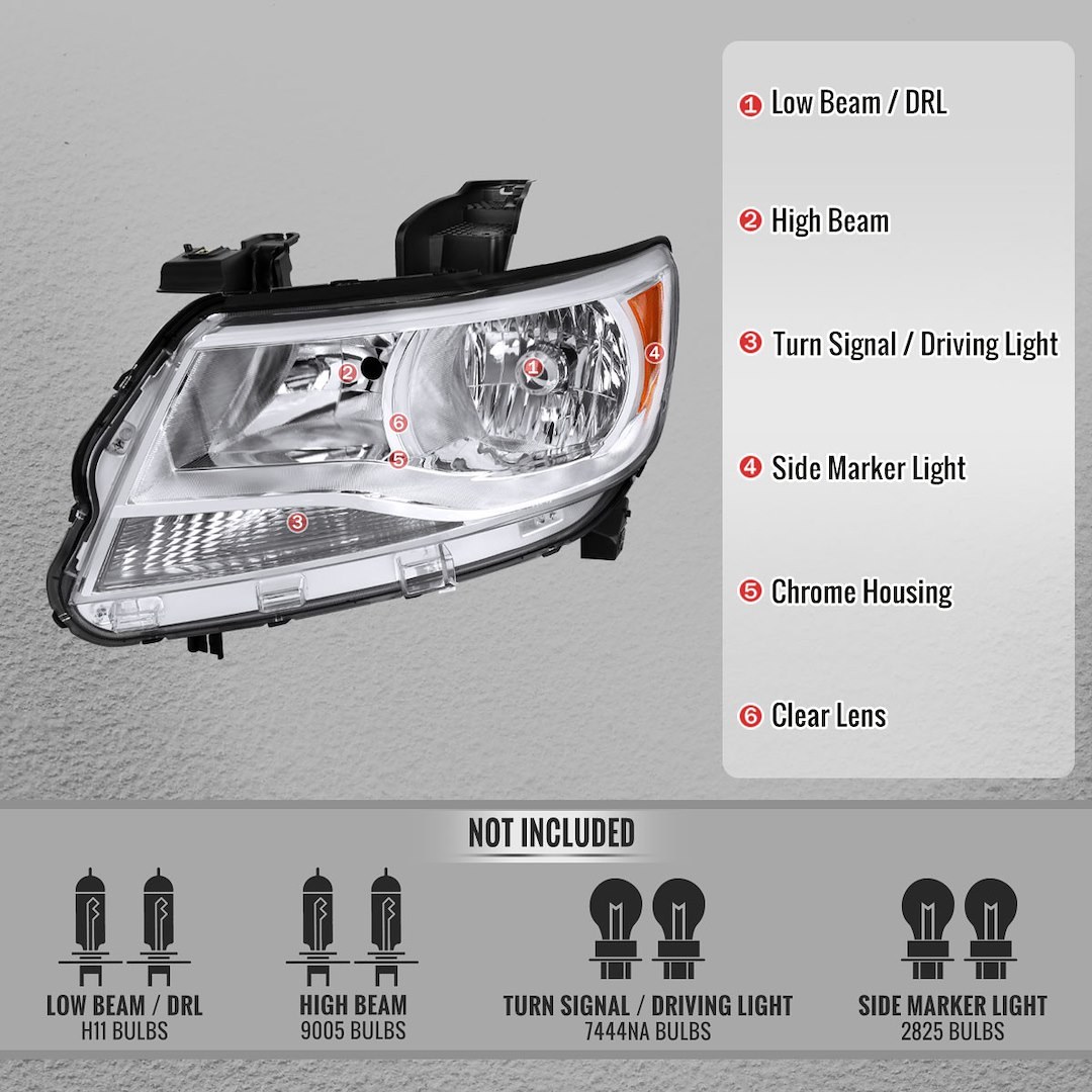 Spec-D Tunin Headlight Assembly, Halogen Bulb, Reflector Type – 2LH-COL15-RS