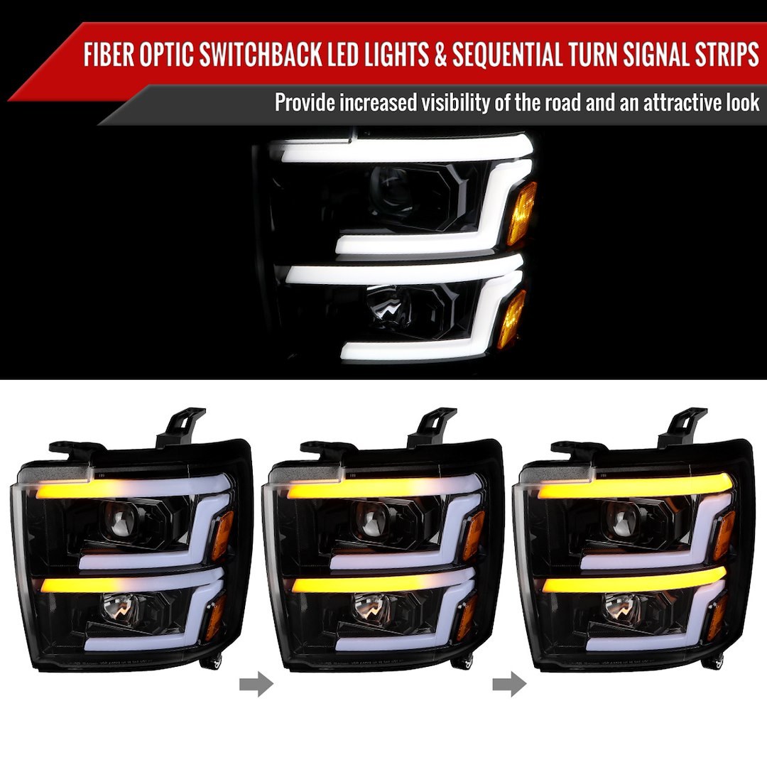 Spec-D Tunin Headlight Assembly – 2LHP-SIV1525G-SQ-TM