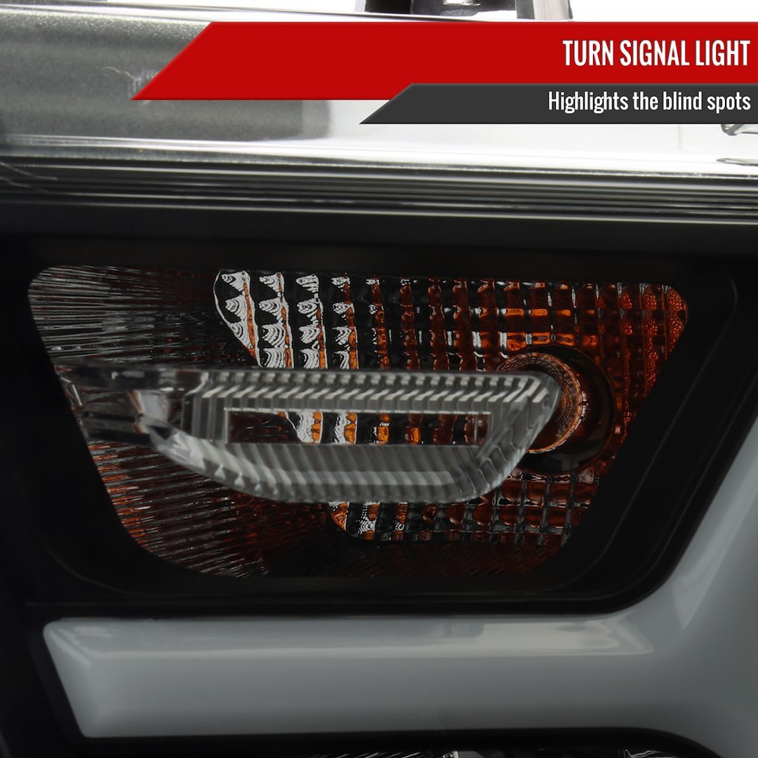 Spec-D Tunin Headlight Assembly, Factory Style Beam with Fiber Optic Dynamic Animated LED Strip/ Turn Signal Light – 2LH-RAM1915SM-G3-RS