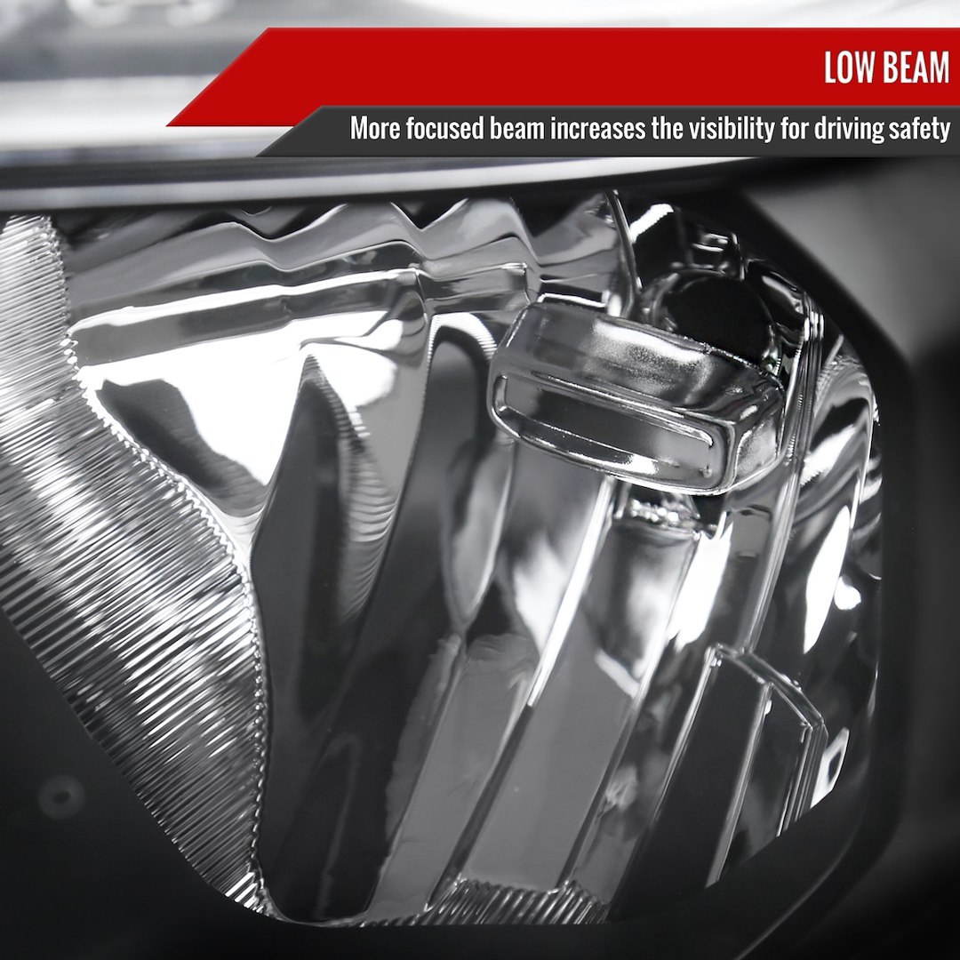 Spec-D Tunin Headlight Assembly, Factory Style Beam with Fiber Optic Dynamic Animated LED Strip/ Turn Signal Light – 2LH-RAM1915JM-G3-RS