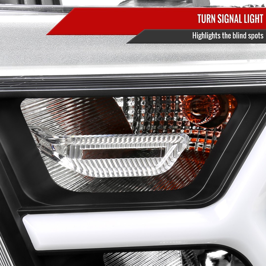 Spec-D Tunin Headlight Assembly, Factory Style Beam with Fiber Optic Dynamic Animated LED Strip/ Turn Signal Light – 2LH-RAM1915JM-G3-RS