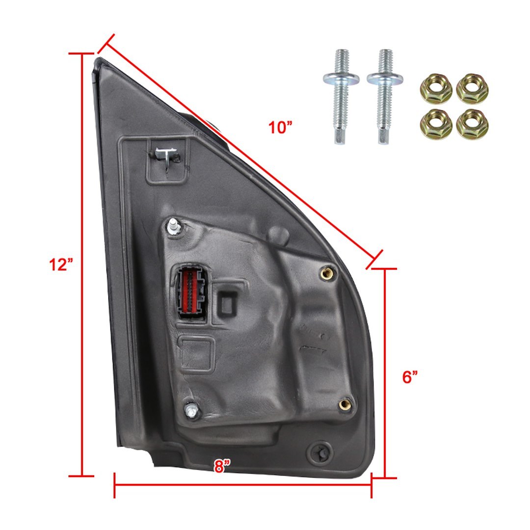 Spec-D Tunin Exterior Towing Mirror, 10 Inch Width X 12 Inch Height, Extends Up to 23 Inch – RMX-F15015F3H-P-FS