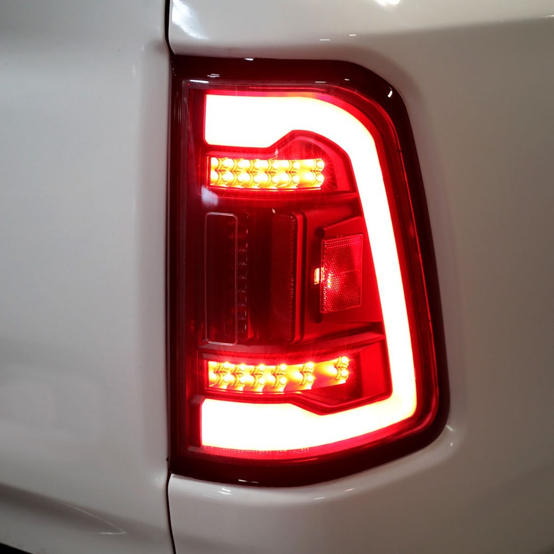 Spec-D Tunin Tail Light Assembly, LED, Clear Lens, Matte Black ABS Plastic Housing – LT-RAM1915JMLED-TM
