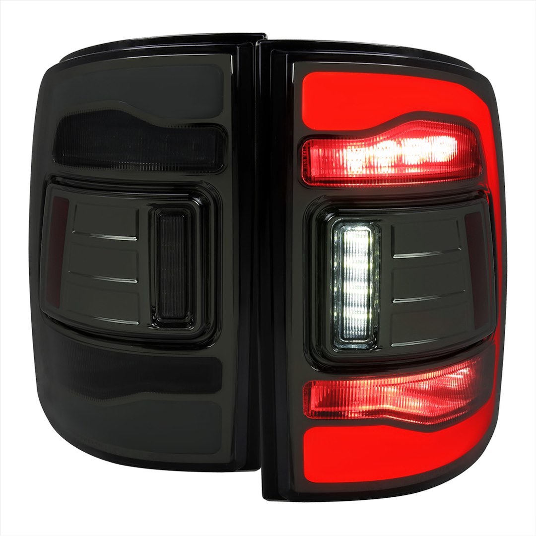 Spec-D Tunin Tail Light Assembly, LED, Smoke Lens, Chrome ABS Plastic Housing – LT-RAM09GLED-RS