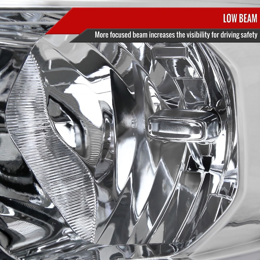 Spec-D Tunin Headlight Assembly, Factory Style Beam with Fiber Optic Dynamic Animated LED Strip/ Turn Signal Light – 2LH-RAM1915-G3-RS