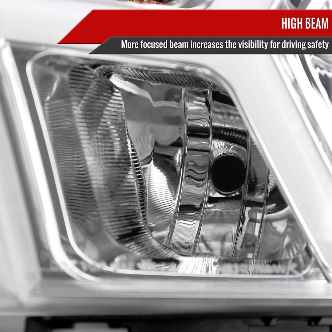 Spec-D Tunin Headlight Assembly, Factory Style Beam with Fiber Optic Dynamic Animated LED Strip/ Turn Signal Light – 2LH-RAM1915-G3-RS