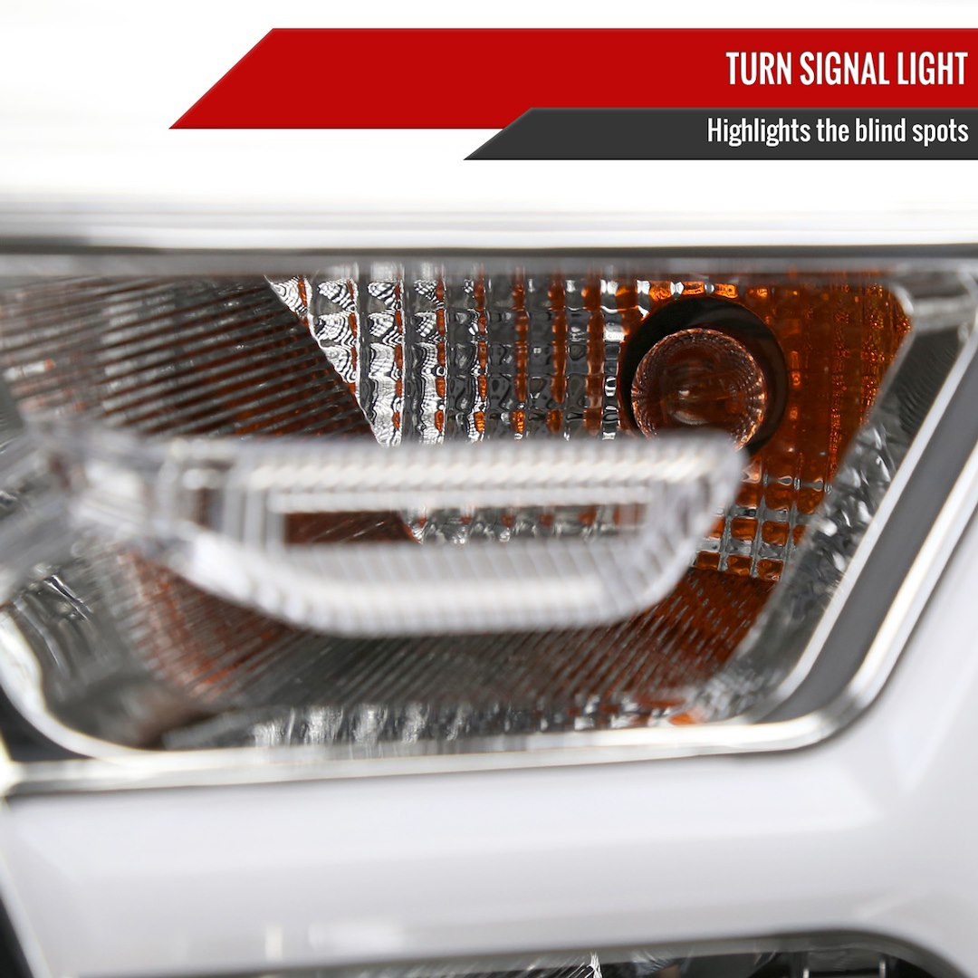 Spec-D Tunin Headlight Assembly, Factory Style Beam with Fiber Optic Dynamic Animated LED Strip/ Turn Signal Light – 2LH-RAM1915-G3-RS
