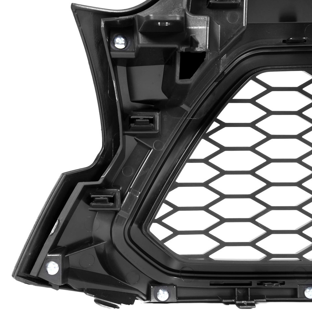 Spec-D Tunin Grille, Honeycomb Style, With Light Cutout, Matte Black, ABS Plastic, With 3 Amber LED Lights, Emblem Not Included – HG-TAC12BB-LED-KH