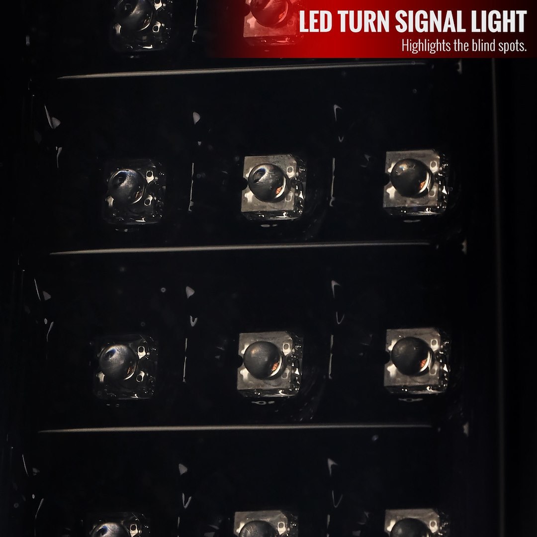 Spec-D Tunin Tail Light Assembly, LED, Smoke Lens, Glossy Black Housing, Red Bulb, Set of 2, Bulbs Not Included for Reverse Lights – LT-SIE14BBLED-TM