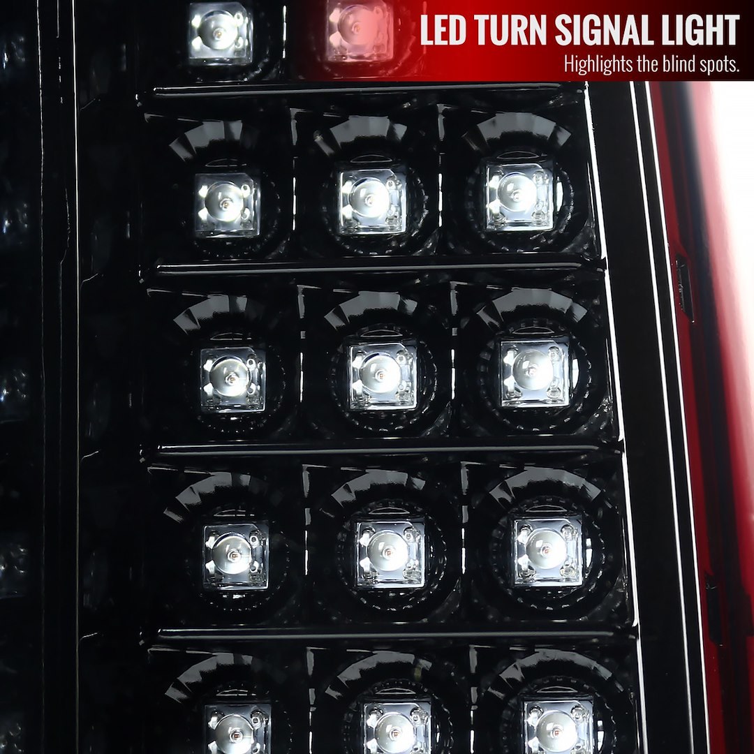 Spec-D Tunin Tail Light Assembly, LED, Clear Lens, Jet Black Housing, Red Bulb, Set of 2, Bulbs Not Included for Reverse Lights – LT-SIE14BKLED-TM
