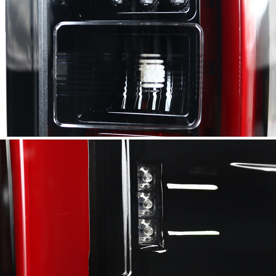 Spec-D Tunin Tail Light Assembly, LED, Clear Lens, Jet Black Housing, Red Bulb, Set of 2, Bulbs Not Included for Reverse Lights – LT-SIE14BKLED-TM