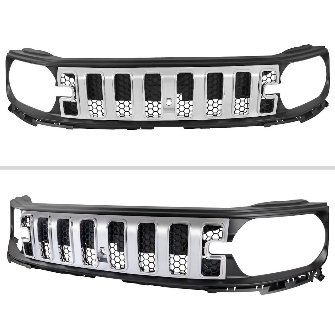 Spec-D Tunin Grille, Honeycomb Style, With Light Cutouts and with Emblem Cutout, Chrome Plated, ABS Plastic, With Brackets and Hardware – HG-BCO21C-GL