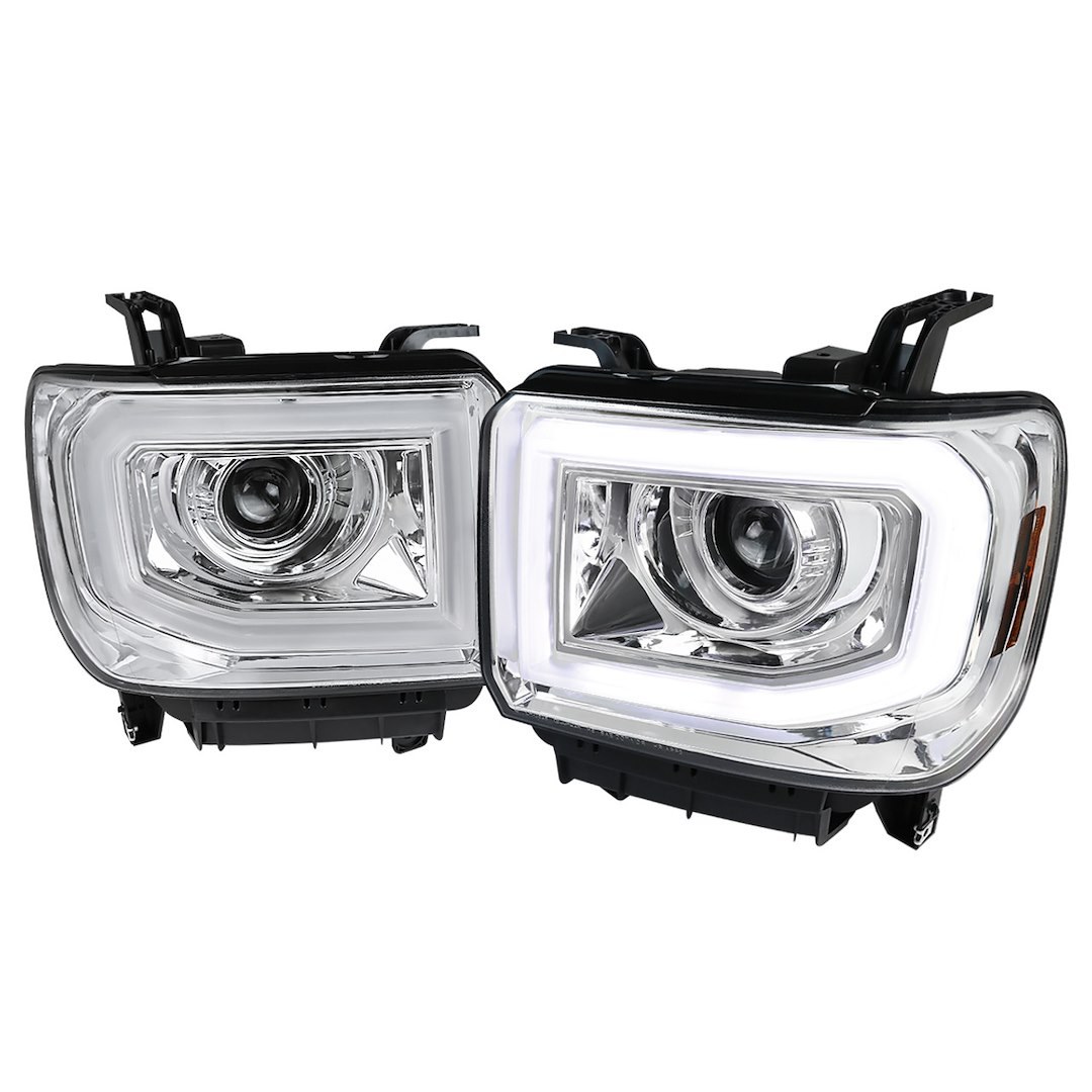 Spec-D Tunin Headlight Assembly, Projector Headlights with Amber LED Turn Signal/ LED Running Light and Amber Reflector – 2LHP-SIE14-TM