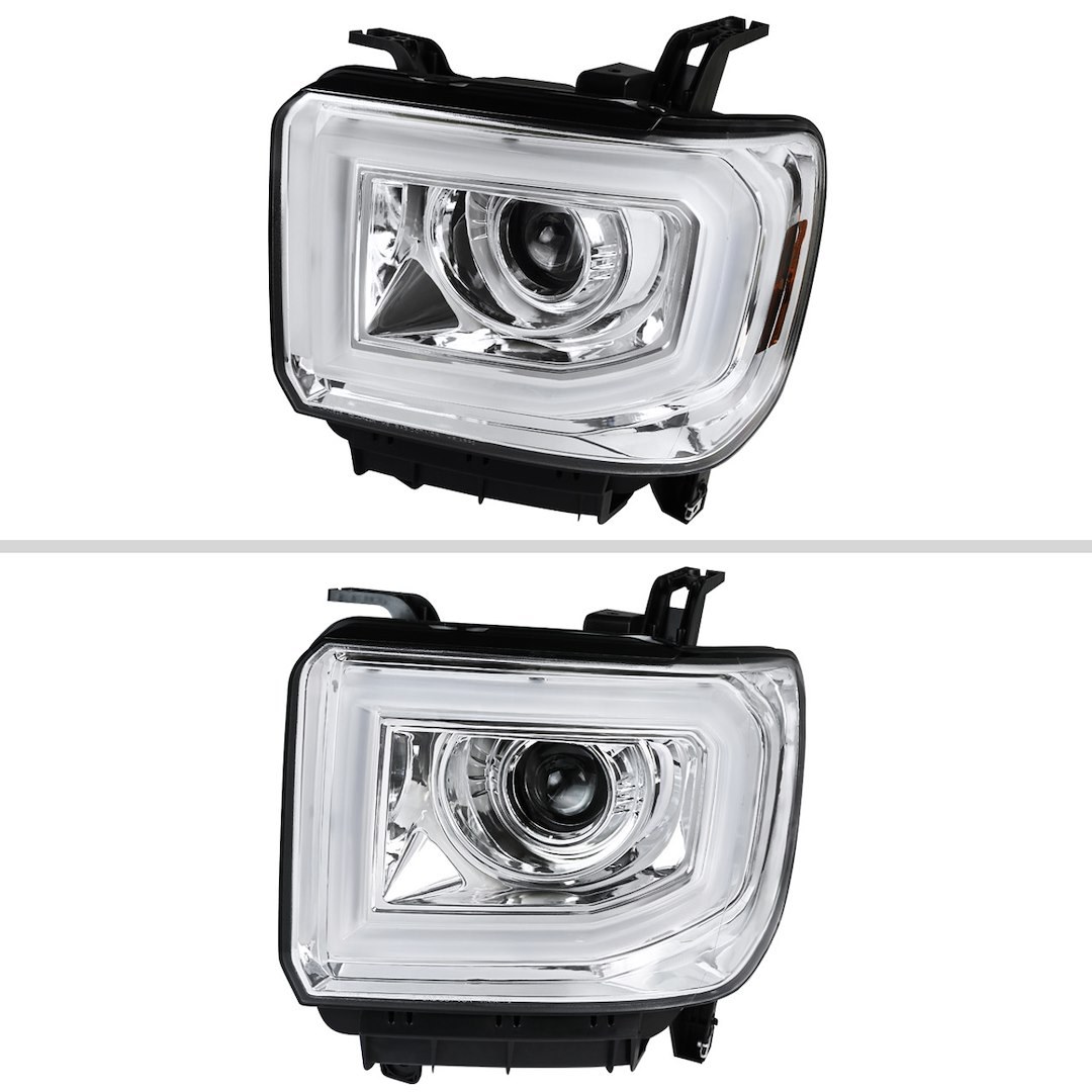Spec-D Tunin Headlight Assembly, Projector Headlights with Amber LED Turn Signal/ LED Running Light and Amber Reflector – 2LHP-SIE14-TM