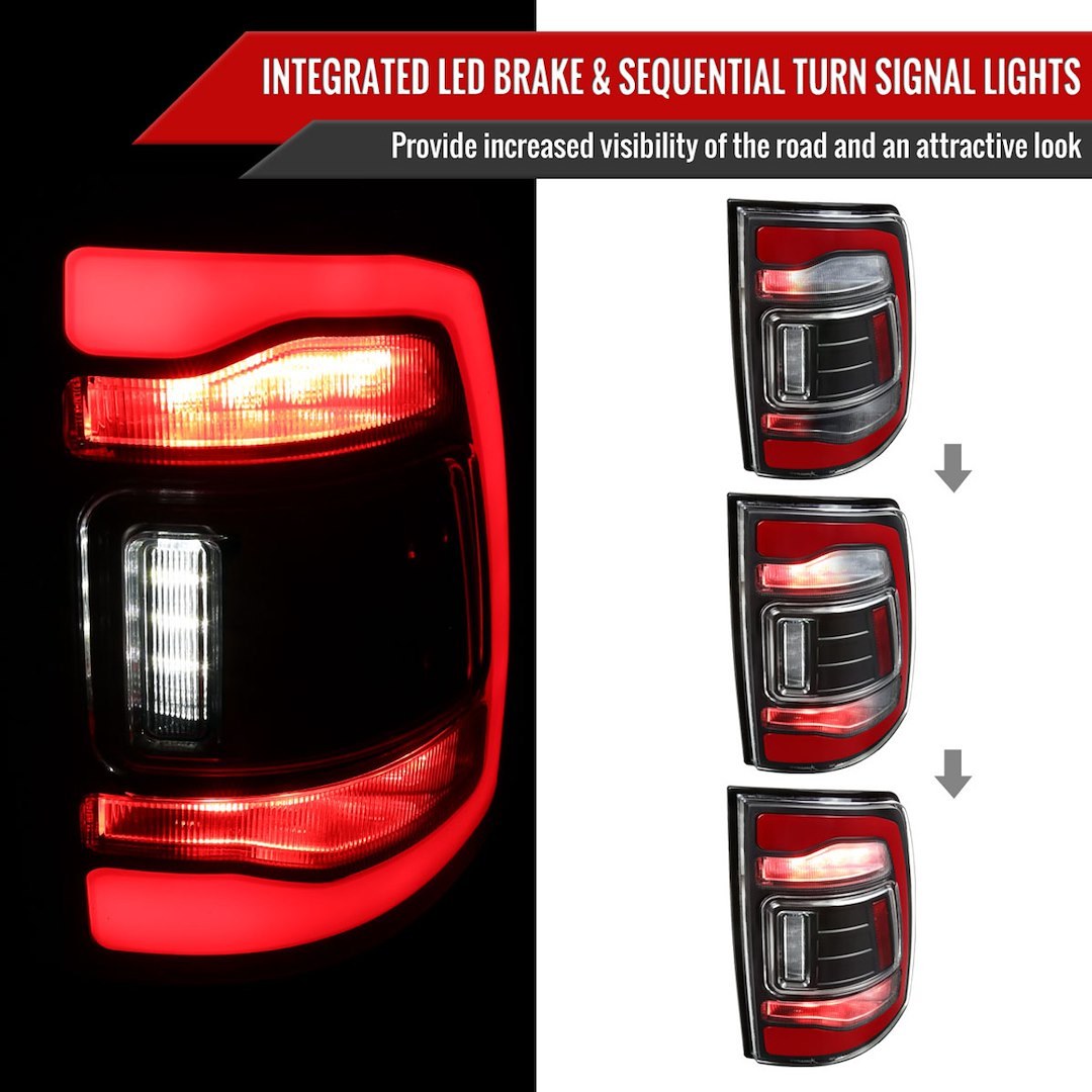 Spec-D Tunin Tail Light Assembly, LED, Clear Lens, Black ABS Plastic Housing – LT-RAM13JRLED-SQ-RS