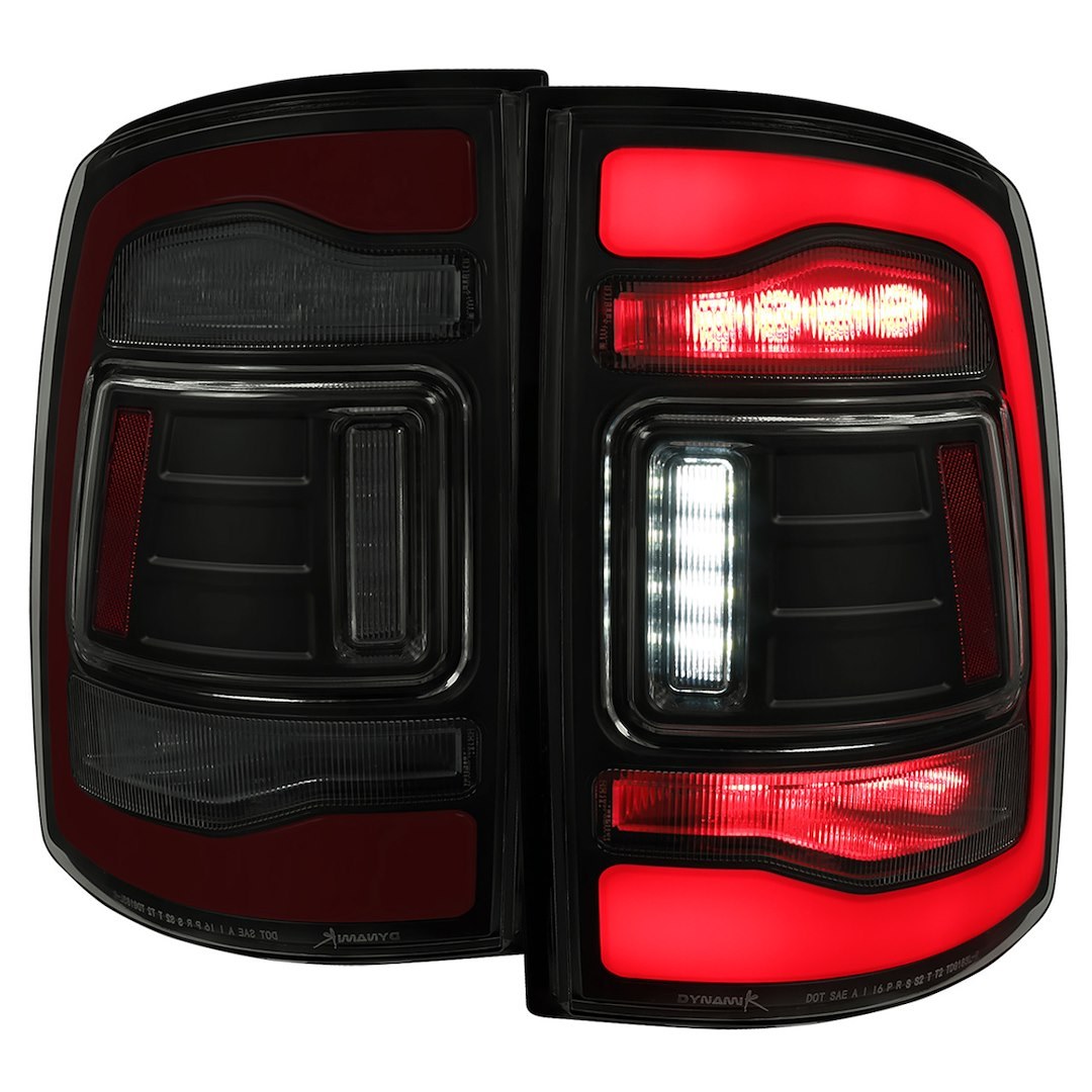 Spec-D Tunin Tail Light Assembly, LED, Smoke Lens, Matte Black ABS Plastic Housing – LT-RAM13SMLED-SQ-RS